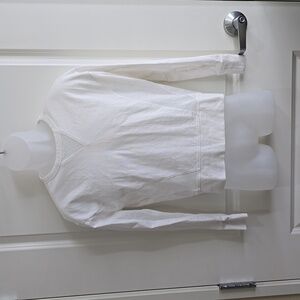 Athleta breathable White long sleeve top with mesh‎ -sz XS